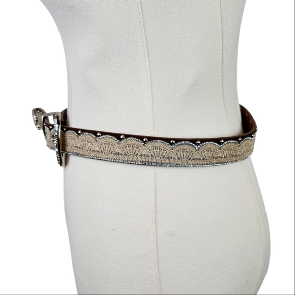 Elegant Silver and Brown Lace Women\'s Belt main image 4
